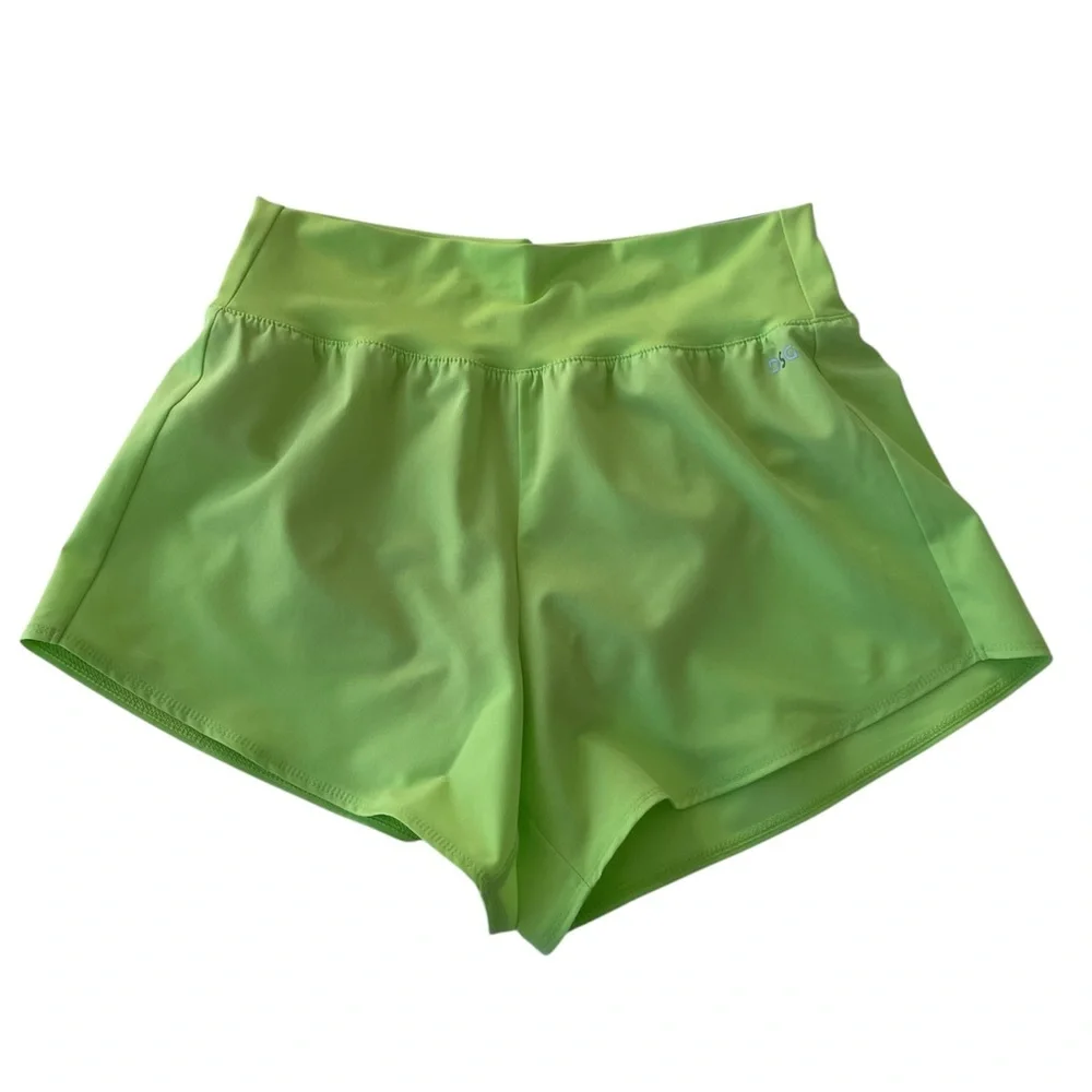 DSG Girl's XL Neon Pear High Rise Performance Shorts Lined Knit Waistband NWT